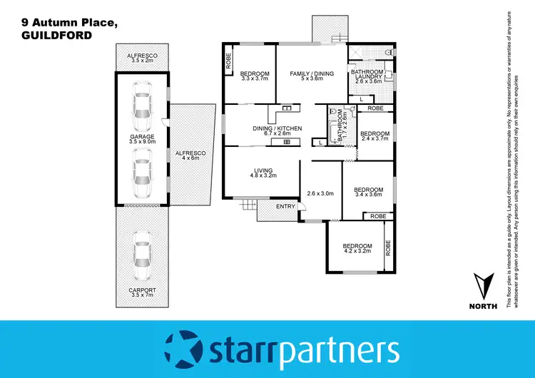 Floorplan of Homely house listing, 9 Autumn Place, Guildford NSW 2161