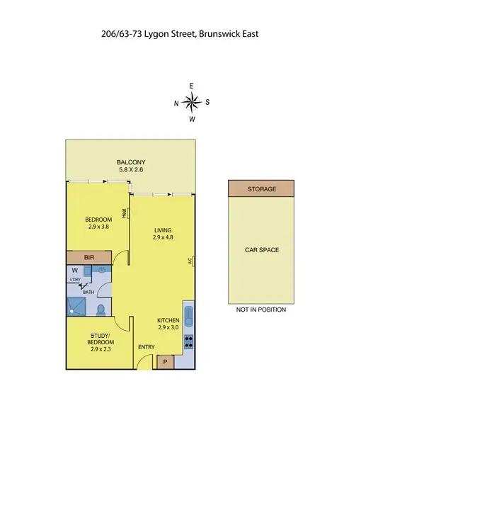 Floorplan of Homely apartment listing, 206/63-73 Lygon Street, Brunswick East VIC 3057