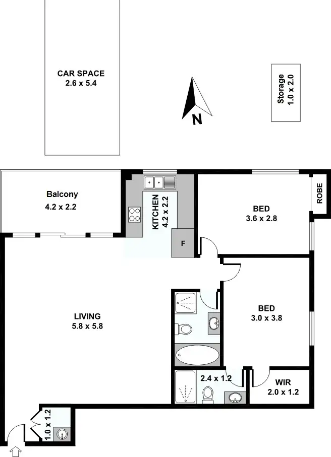 Floorplan of Homely unit listing, 7/31 Cross St, Guildford NSW 2161