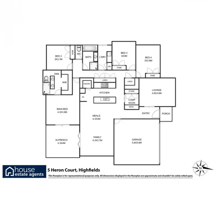 Floorplan of Homely house listing, 5 Heron Court, Kleinton QLD 4352