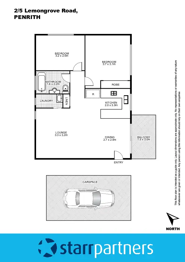 Floorplan of Homely unit listing, 2/5 Lemongrove Road, Penrith NSW 2750