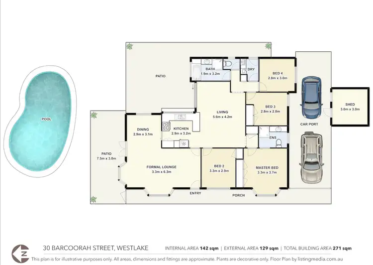 Floorplan of Homely house listing, 30 Barcoorah St, Westlake QLD 4074