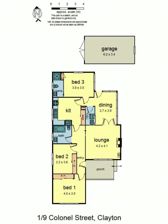Floorplan of Homely unit listing, 1/9 Colonel St, Clayton VIC 3168
