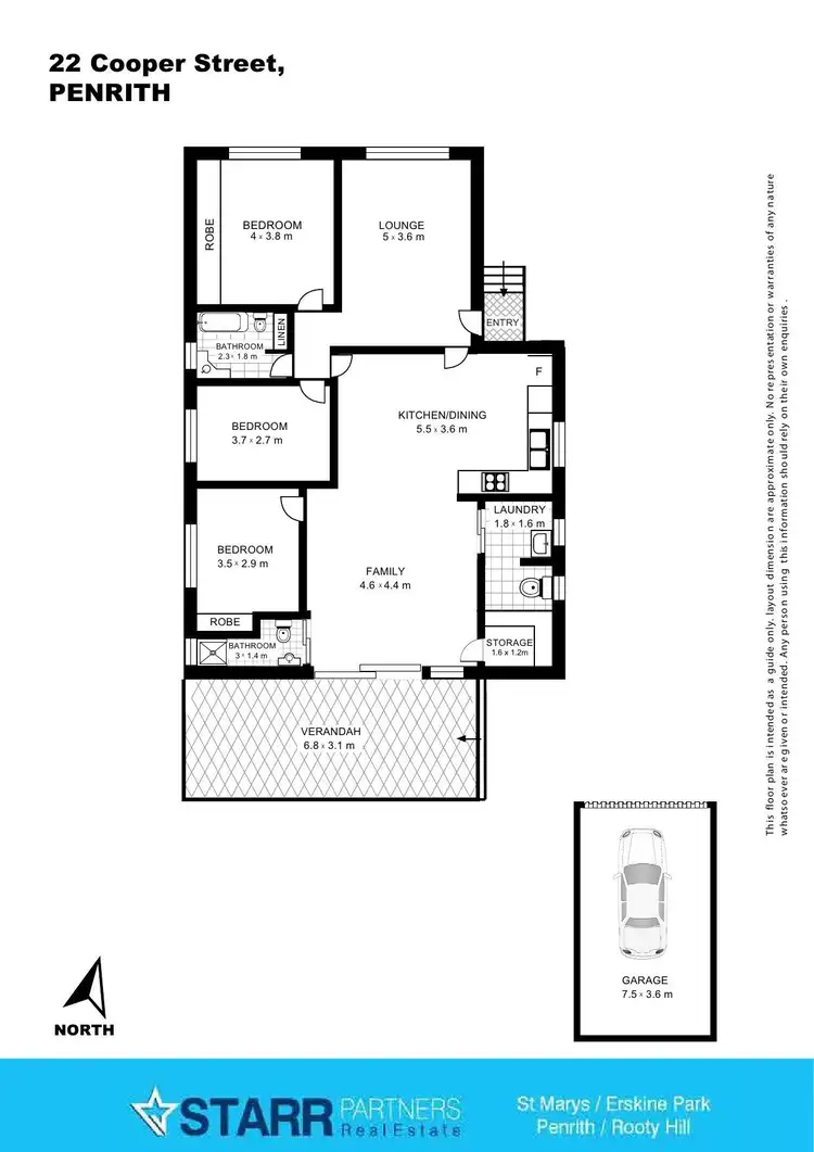 Floorplan of Homely house listing, 22 Cooper Street, Penrith NSW 2750