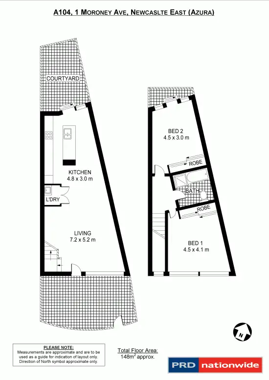 Floorplan of Homely unit listing, A104/1 Moroney Ave, Newcastle East NSW 2300