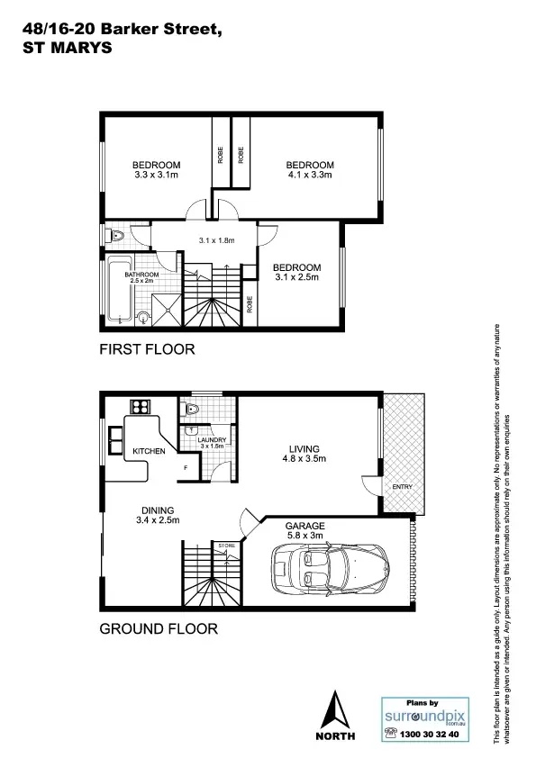 Floorplan of Homely townhouse listing, 48/16-20 Barker Street, St Marys NSW 2760