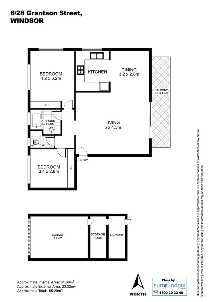 Floorplan of Homely unit listing, 6 / 28 Grantson Street, Windsor QLD 4030