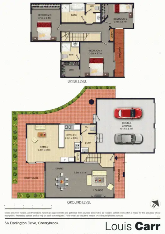 Floorplan of Homely semi-detached listing, 1/5 Darlington Drive, Cherrybrook NSW 2126