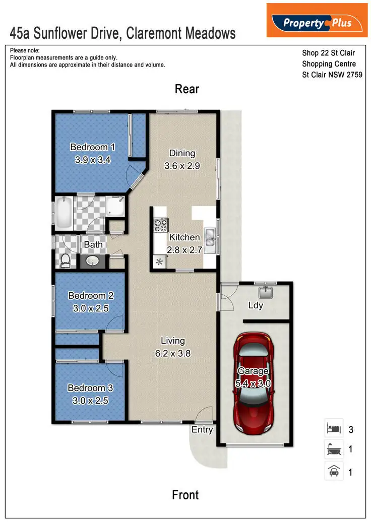 Floorplan of Homely house listing, 45A Sunflower Drive, Claremont Meadows NSW 2747