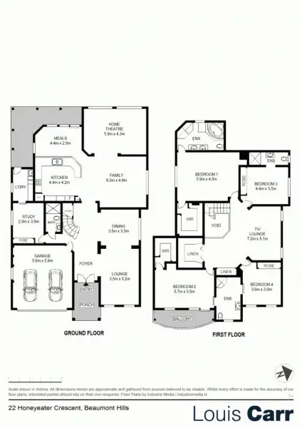 Floorplan of Homely house listing, 22 Honeyeater Crescent, Beaumont Hills NSW 2155