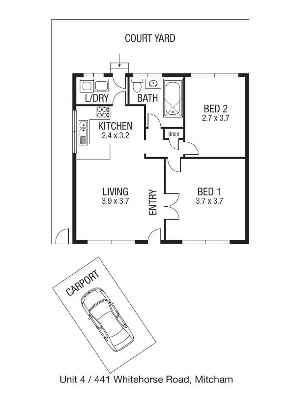 Floorplan of Homely villa listing, 4/441 Whitehorse Road, Mitcham VIC 3132