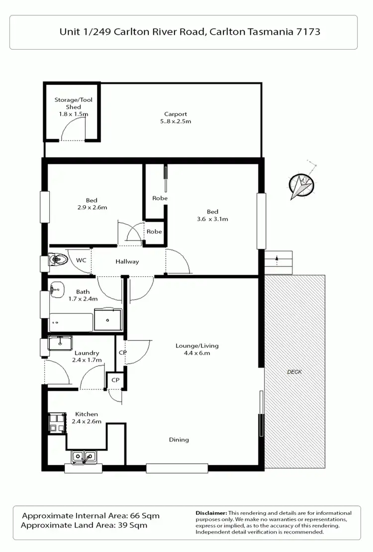 Floorplan of Homely house listing, U1 249 Carlton River Rd, Carlton TAS 7173
