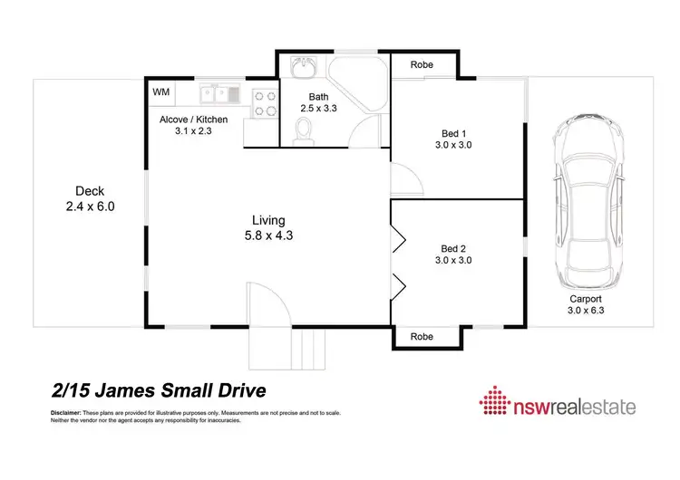 Floorplan of Homely villa listing, 2/95 James Small Drive, Korora NSW 2450