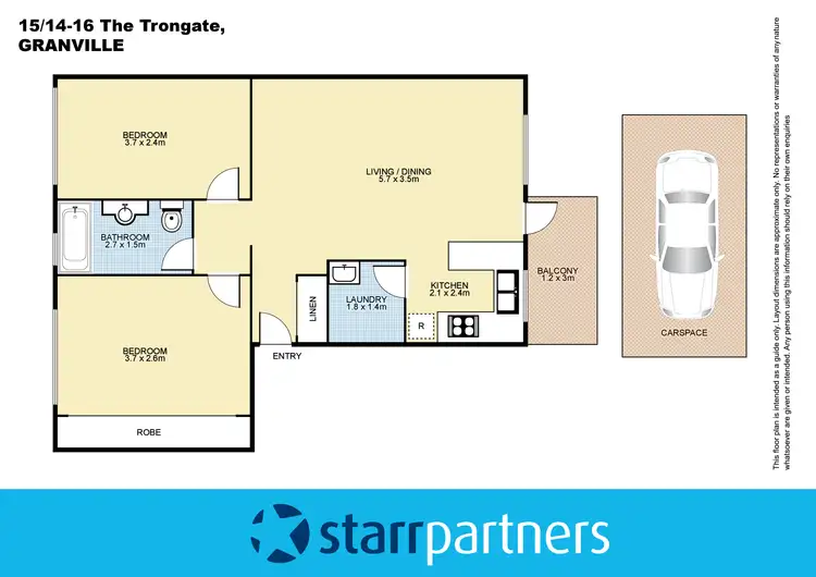 Floorplan of Homely unit listing, 15/14-16 The Trongate, Granville NSW 2142