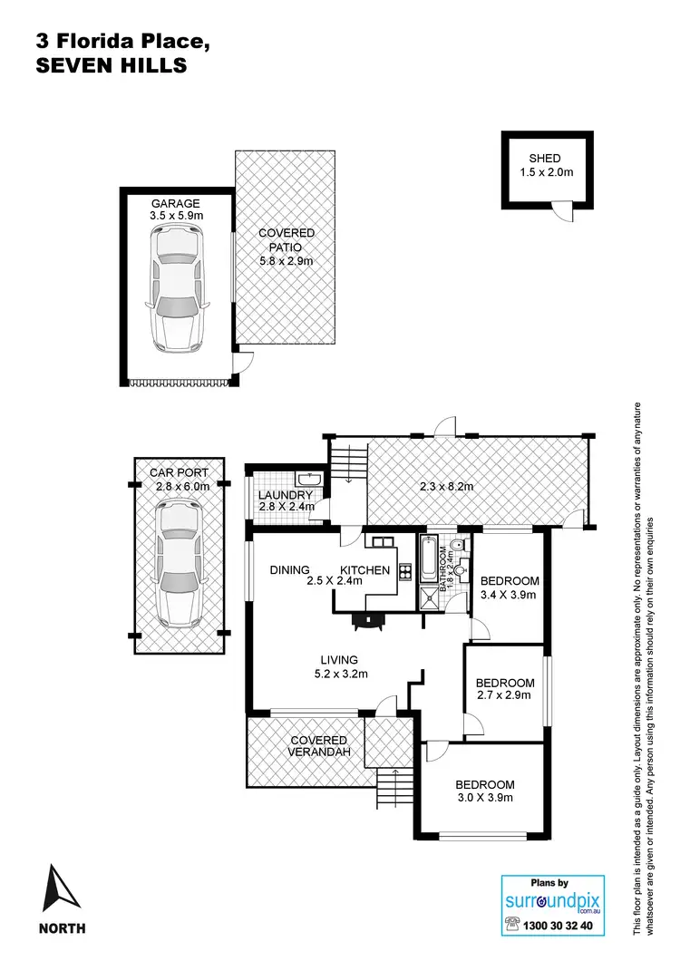 Floorplan of Homely house listing, 3 Florida Place, Seven Hills NSW 2147