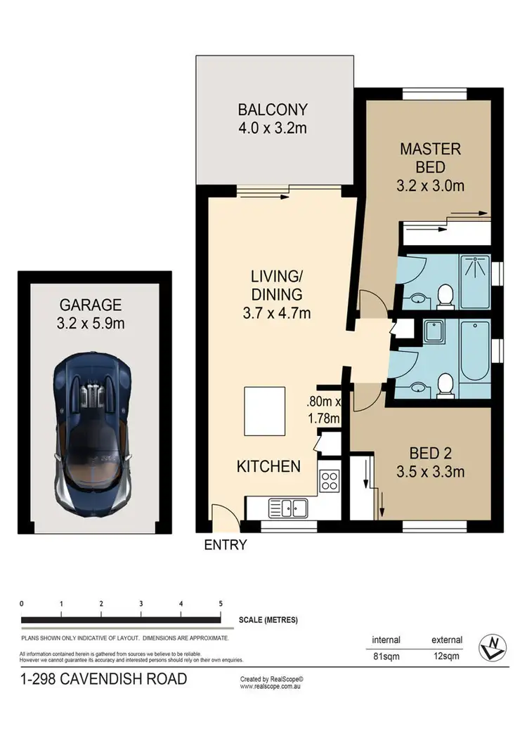 Floorplan of Homely unit listing, 1/298 Cavendish Road, Coorparoo QLD 4151