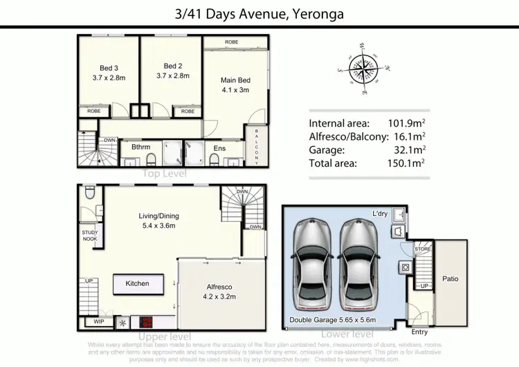 Floorplan of Homely townhouse listing, 3/41 Days Avenue, Yeronga QLD 4104