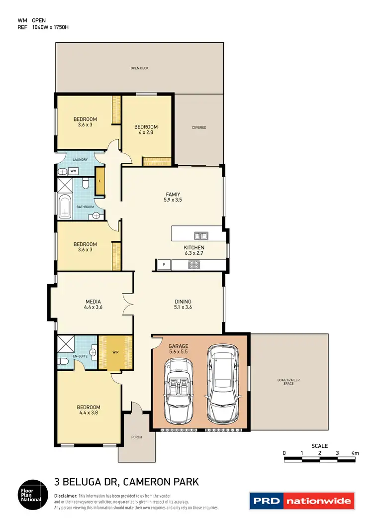 Floorplan of Homely house listing, 3 Beluga Drive, Cameron Park NSW 2285