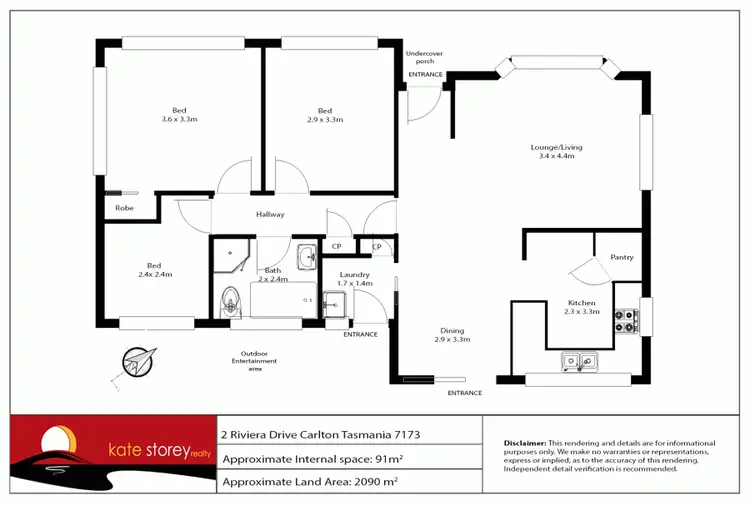 Floorplan of Homely house listing, 2 Riviera Drive, Carlton TAS 7173