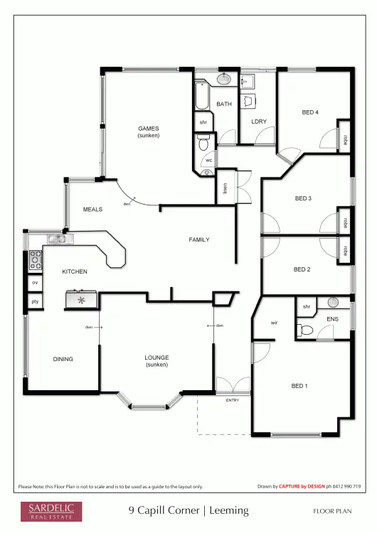Floorplan of Homely house listing, 9 Capill Corner, Leeming WA 6149