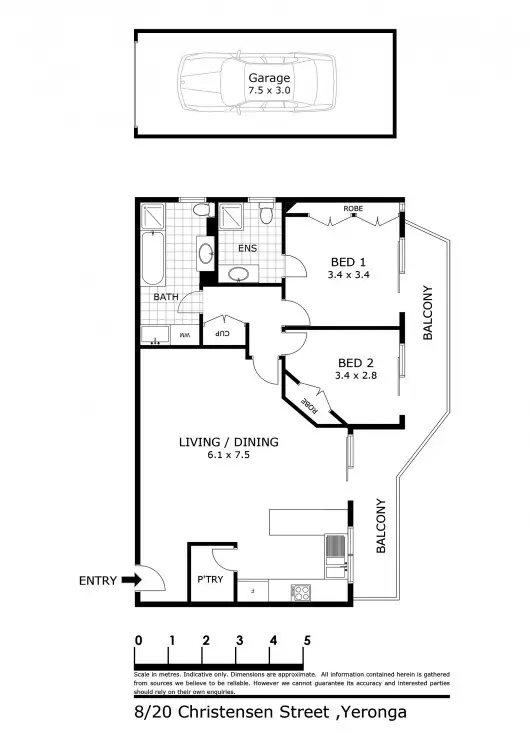 Floorplan of Homely unit listing, 8/20 Christensen Street, Yeronga QLD 4104