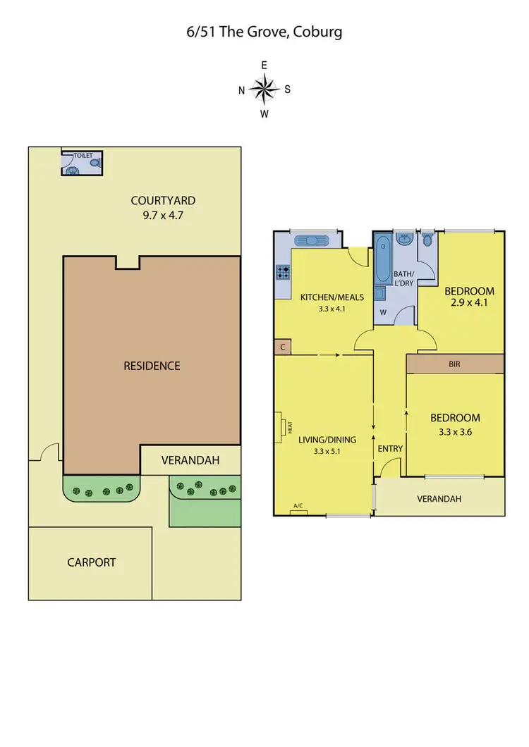 Floorplan of Homely unit listing, 6/51 The Grove, Coburg VIC 3058