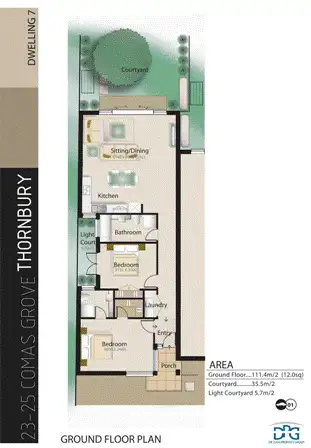 Floorplan of Homely unit listing, 7/23-25 Comas Grove, Thornbury VIC 3071