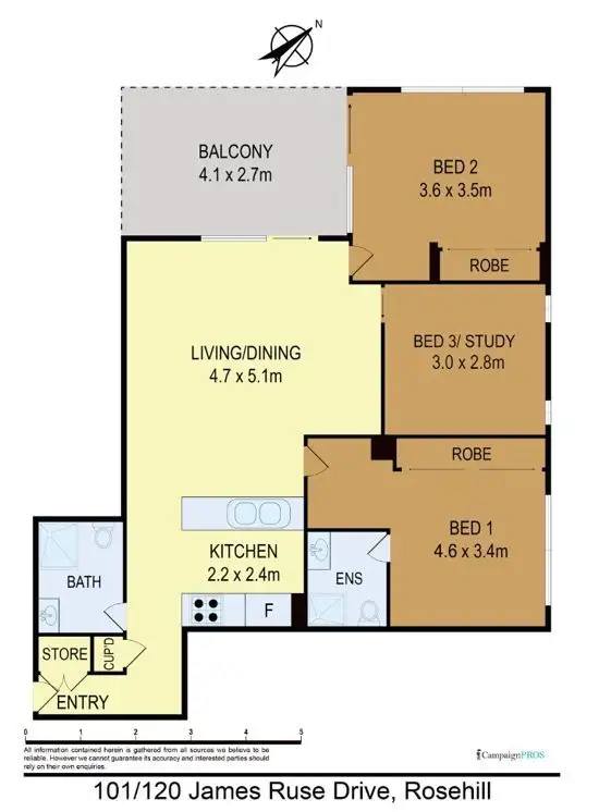 Floorplan of Homely apartment listing, 101/120 James Ruse Drive, Rosehill NSW 2142