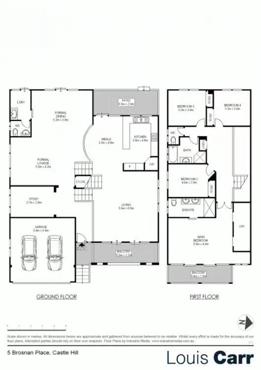 Floorplan of Homely house listing, 5 Brosnan Place, Castle Hill NSW 2154