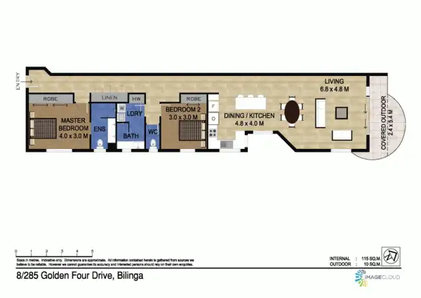 Floorplan of Homely unit listing, 8/285 Golden Four Drive, Bilinga QLD 4225