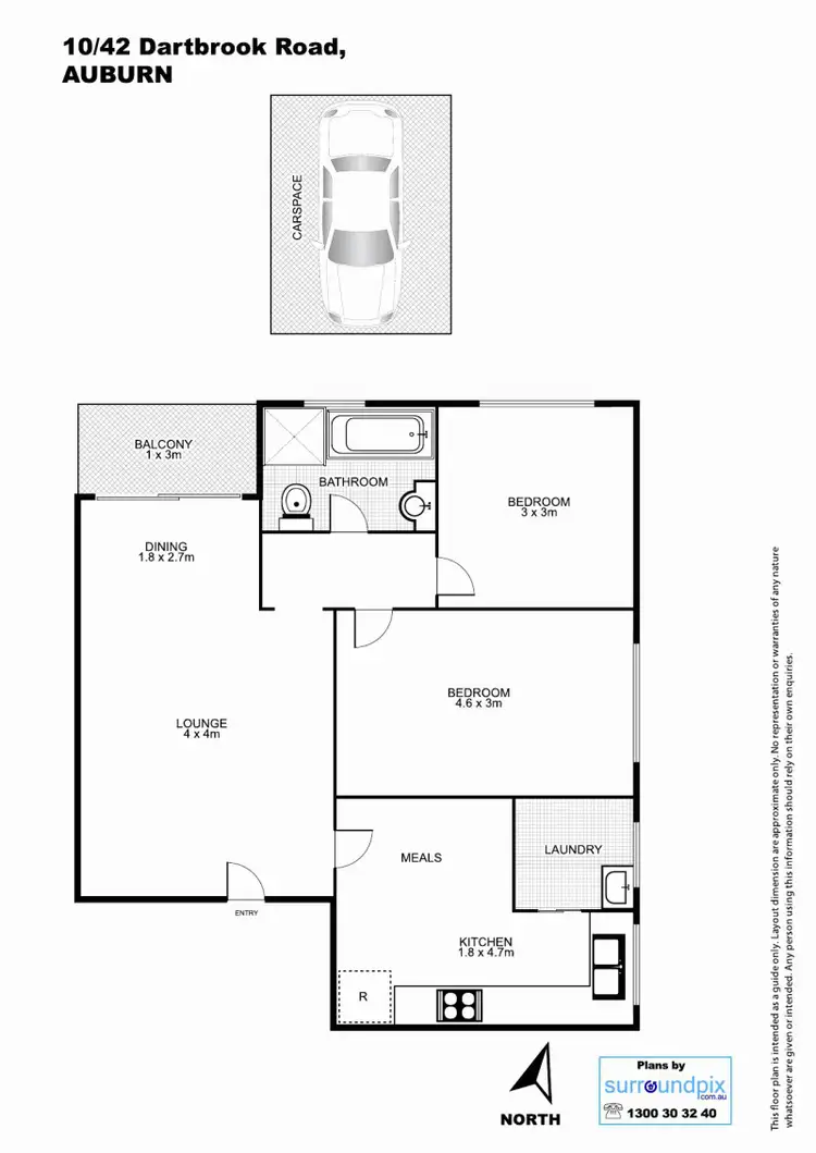 Floorplan of Homely unit listing, 10/42 Dartbrook Road, Auburn NSW 2144