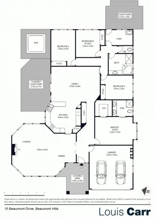 Floorplan of Homely house listing, 15 Beaumont Drive, Beaumont Hills NSW 2155