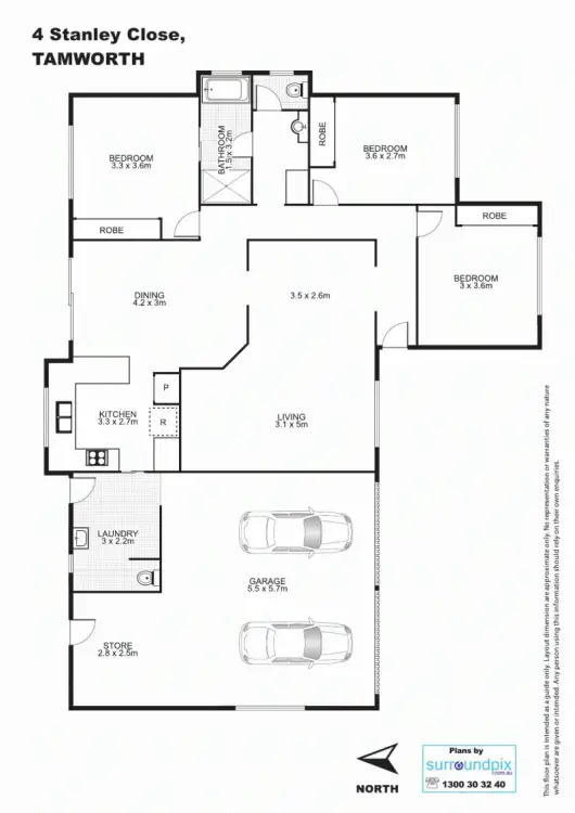 Floorplan of Homely house listing, 4 Stanley Close, Tamworth NSW 2340
