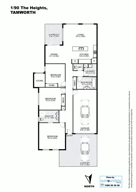 Floorplan of Homely house listing, 1/90 The Heights, Tamworth NSW 2340