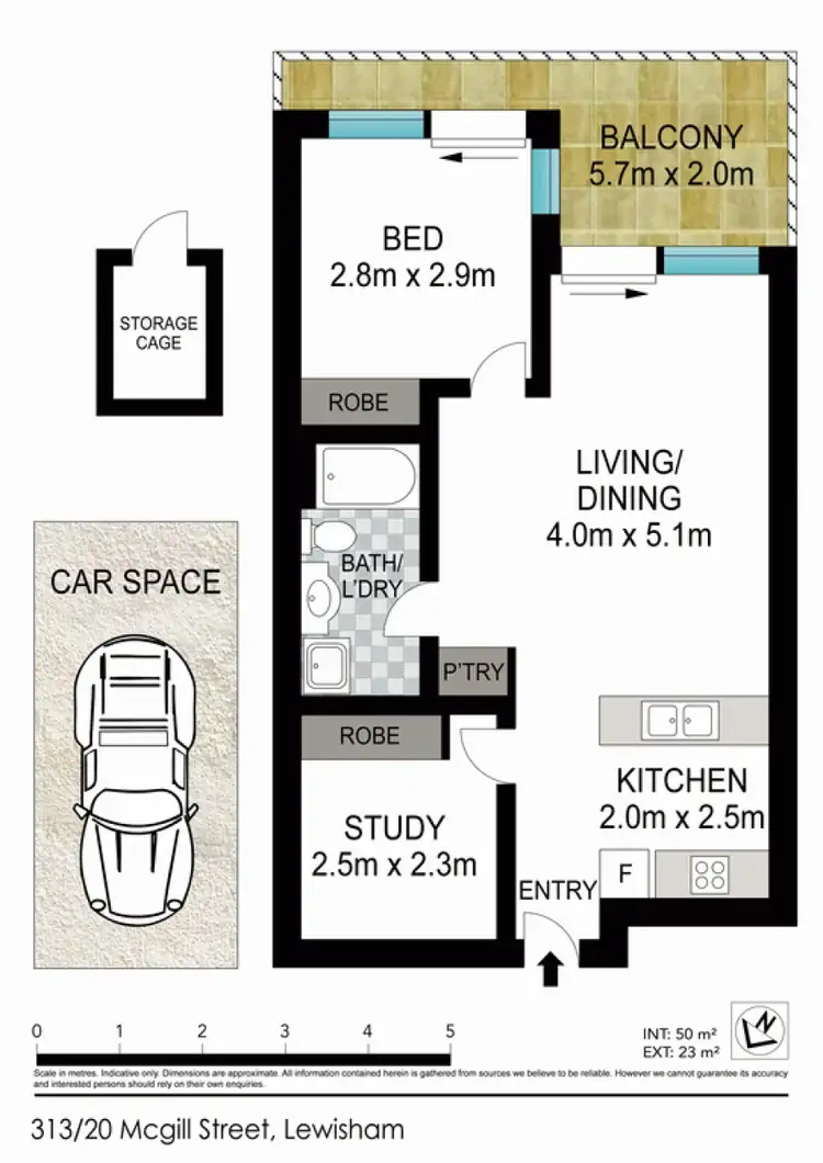 Floorplan of Homely unit listing, 313/20 McGill Street, Lewisham NSW 2049