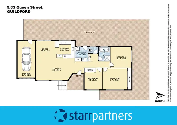 Floorplan of Homely villa listing, 5/83 Queen Street, Guildford NSW 2161
