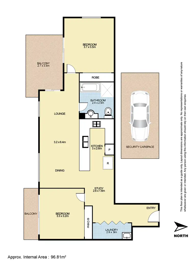 Floorplan of Homely unit listing, 308/1 Griffiths Street, Blacktown NSW 2148