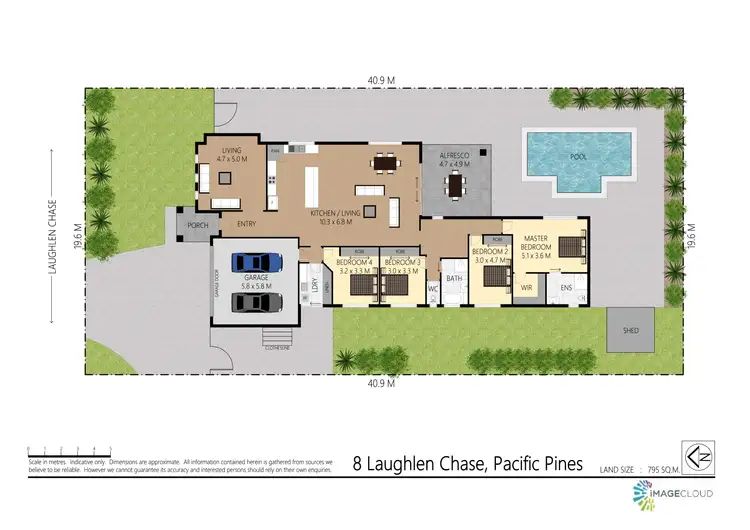 Floorplan of Homely house listing, 8 Laughlen Chase, Pacific Pines QLD 4211