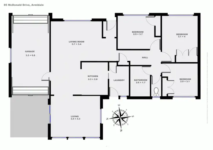 Floorplan of Homely house listing, 85 MacDonald Drive, Armidale NSW 2350