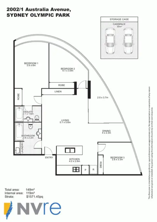 Floorplan of Homely unit listing, 2002/1 Australia Avenue, Sydney Olympic Park NSW 2127