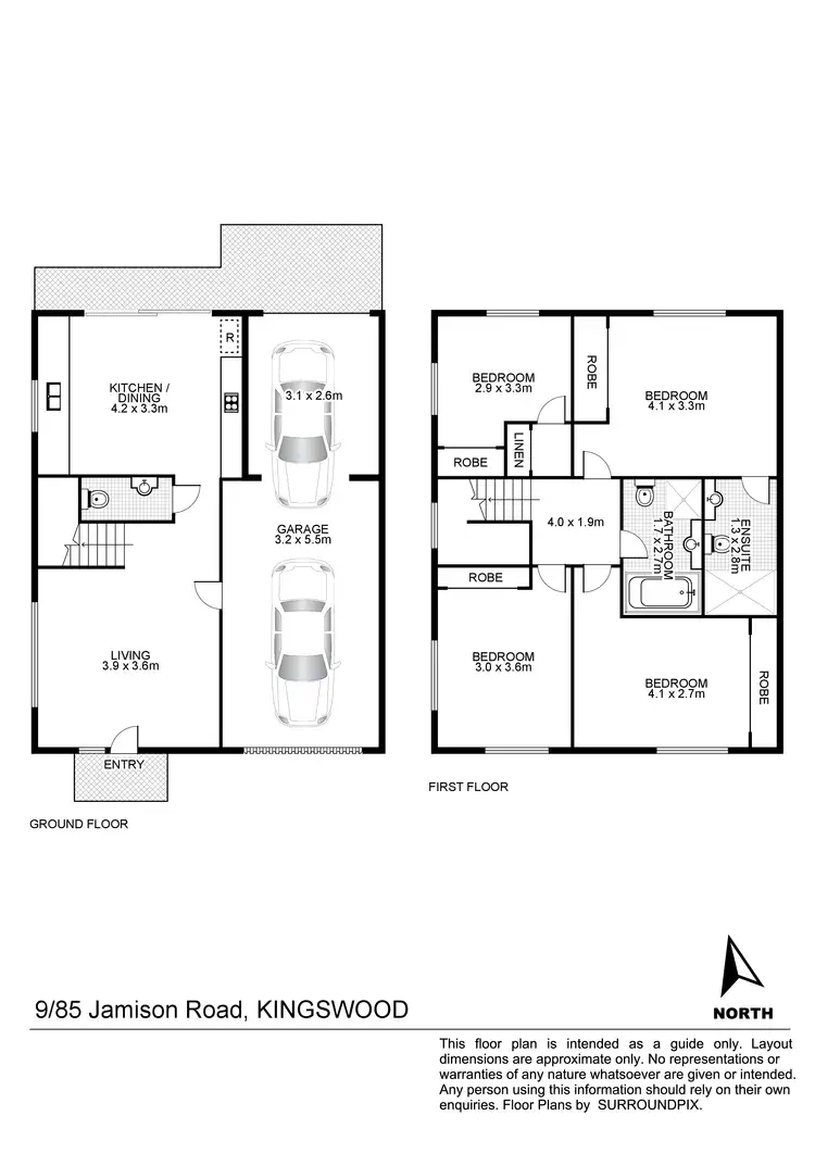 Floorplan of Homely townhouse listing, 9/85 Jamison Road, Kingswood NSW 2747