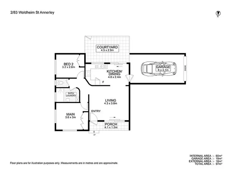 Floorplan of Homely unit listing, 2/83 Waldheim St, Annerley QLD 4103