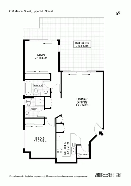 Floorplan of Homely apartment listing, 41/8 Mascar Street, Upper Mount Gravatt QLD 4122