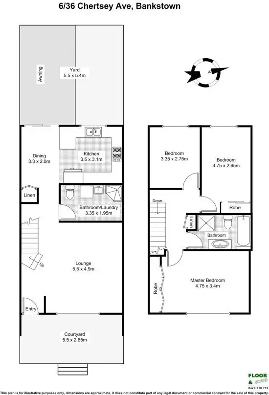 Floorplan of Homely townhouse listing, 6/36-38 Chertsey Avenue, Bankstown NSW 2200