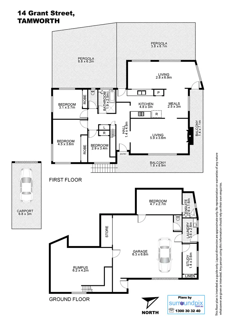 Floorplan of Homely house listing, 14 Grant Street, Tamworth NSW 2340