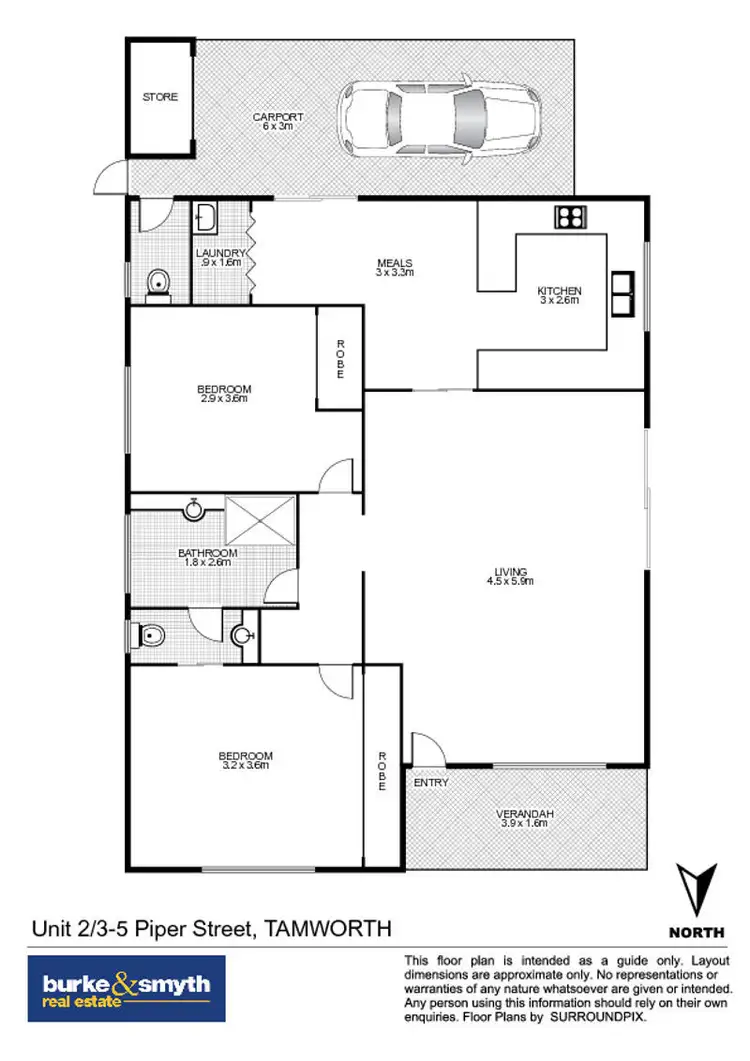 Floorplan of Homely unit listing, Unit 2/3-5 Piper Street, Tamworth NSW 2340