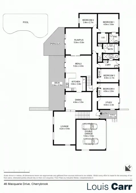 Floorplan of Homely house listing, 46 Macquarie Drive, Cherrybrook NSW 2126