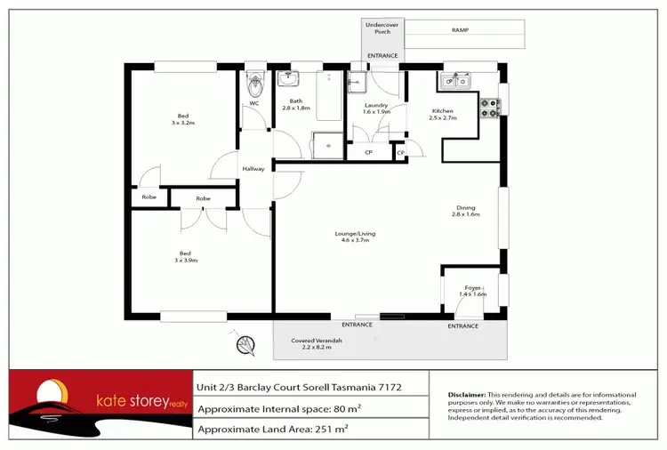 Floorplan of Homely house listing, 2/3 Barclay Court, Sorell TAS 7172