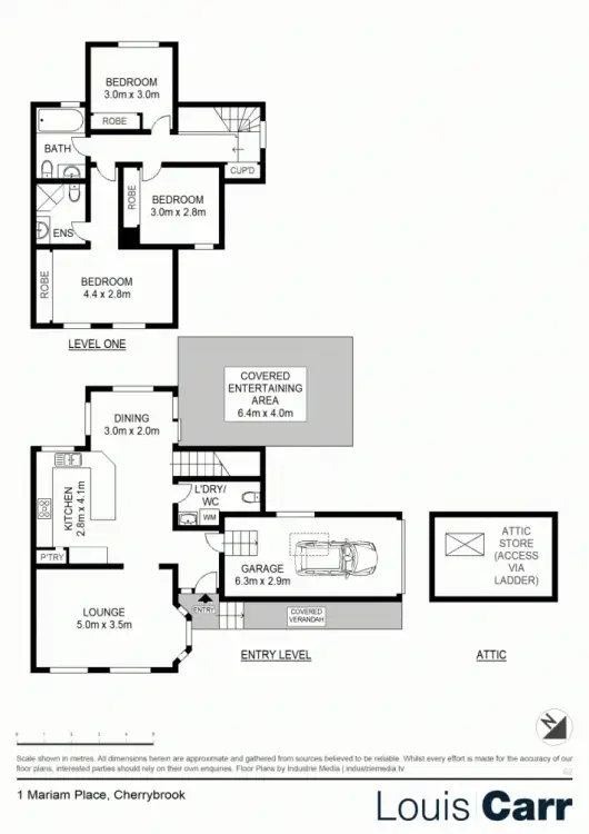 Floorplan of Homely semi-detached listing, 1 Mariam Close, Cherrybrook NSW 2126