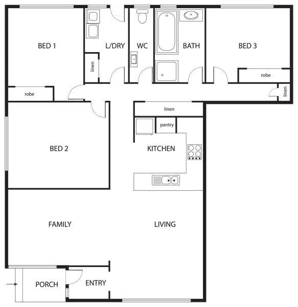 Floorplan of Homely villa listing, 3/23 Comas Grove, Thornbury VIC 3071